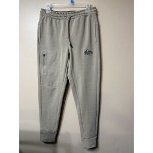 Men's Small Quiksilver‎ Beige Pull On Joggers Drawstring Zip Pockets